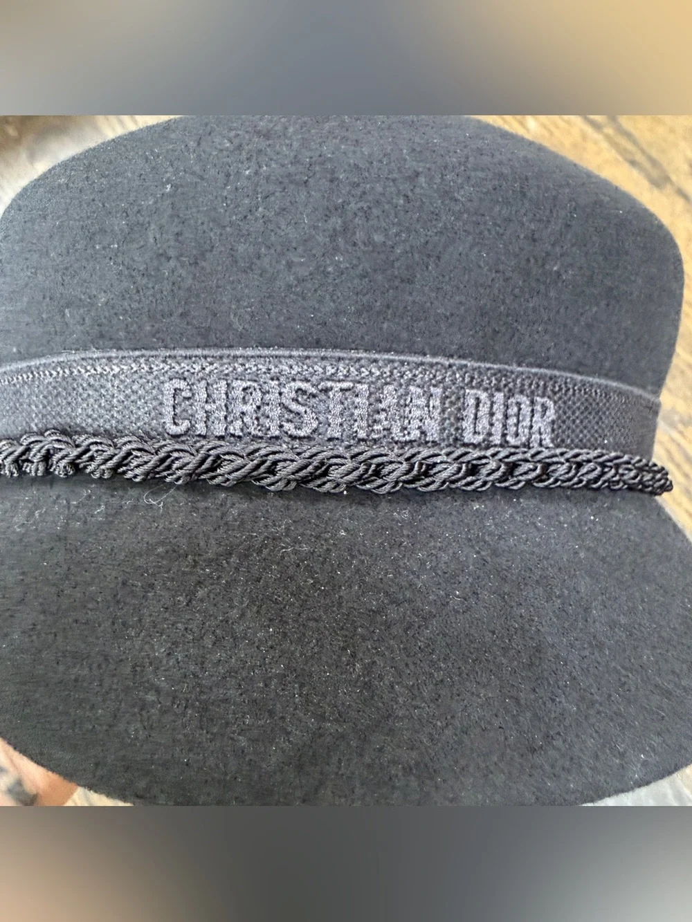 NWOT Christian Dior Travel Cap Wool Black Sz 59 Current Style